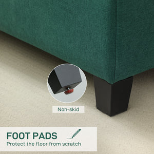 Rectangular upholstered entryway bench, dark green