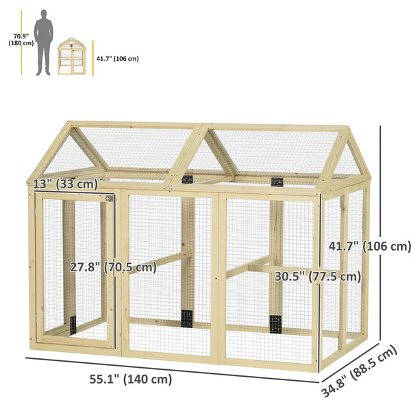 Expandable chicken coop with 2 doors and 3 perches for 1 to 3 chickens