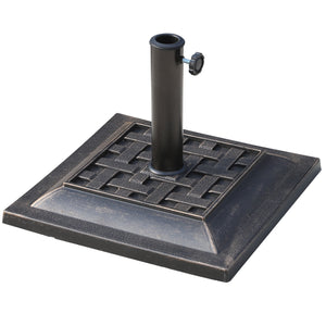 20 lb Resin Patio Umbrella Stand with Coated Base and Square Pole, Bronze