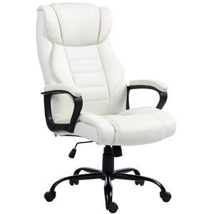 Massage office chair, 6-point vibration, adjustable height, white