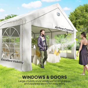 13 x 20 ft white party tent with windows