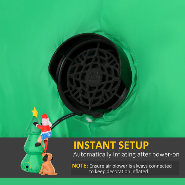 6ft Inflatable Christmas Tree with Santa and Dog