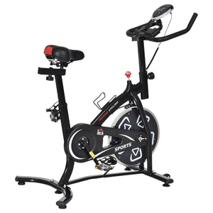 Exercise bike with LCD display, black