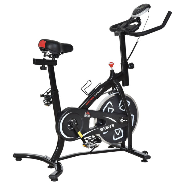 Exercise bike with LCD display, black