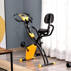 3-in-1 Folding Exercise Bike with 8-Level Magnetic Resistance, Yellow