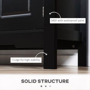 Sideboard Buffet Cabinet, 46" Kitchen Storage Cabinet with Wine Rack and Drawer, Coffee Bar Station, Black