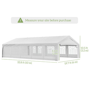 8.9 x 5 m Outdoor Party Tent with Removable Walls White