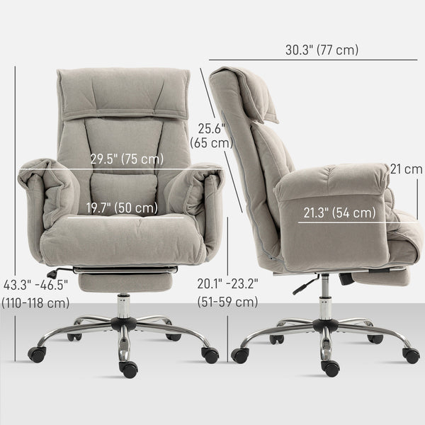 High Back Reclining Office Chair with Footrest and Swivel Casters