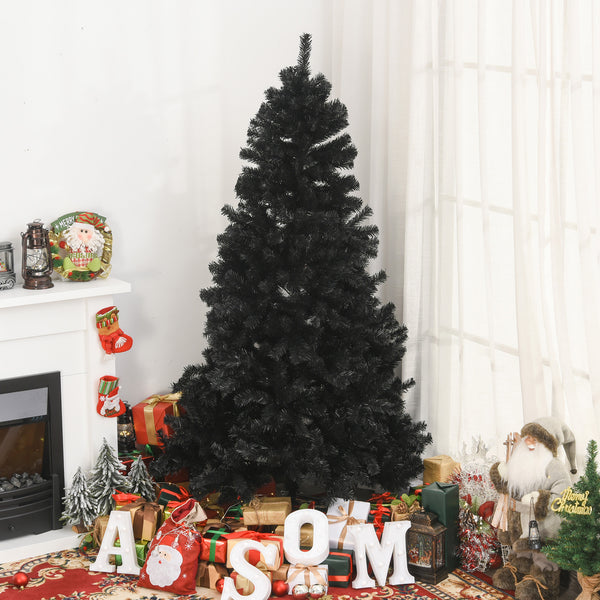 6ft Black Unlit Artificial Christmas Tree