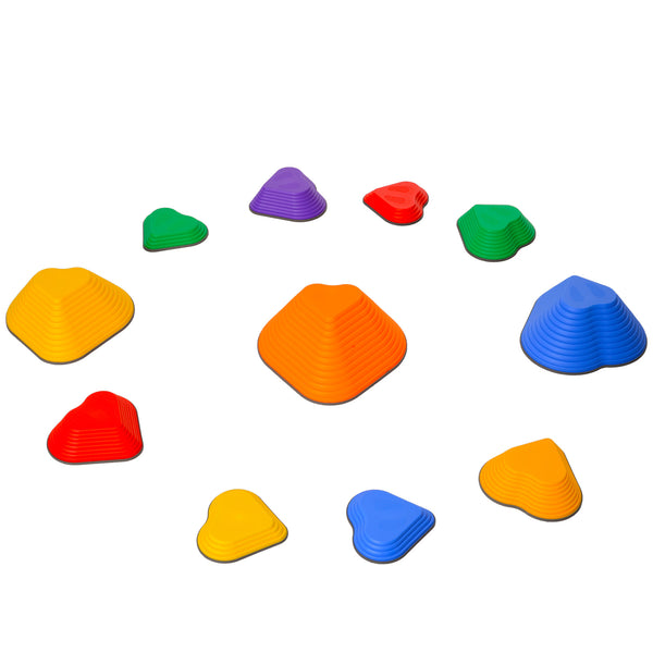 Set of 11 non-slip stacking stones for children, heart-shaped