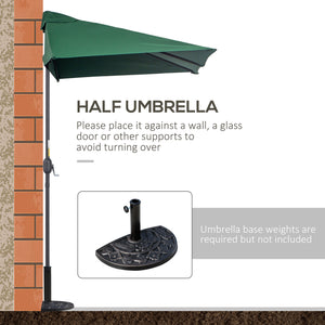 8-foot half-round parasol, green 