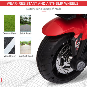 6V Electric Motorcycle with Musical Horn and Headlights, Red