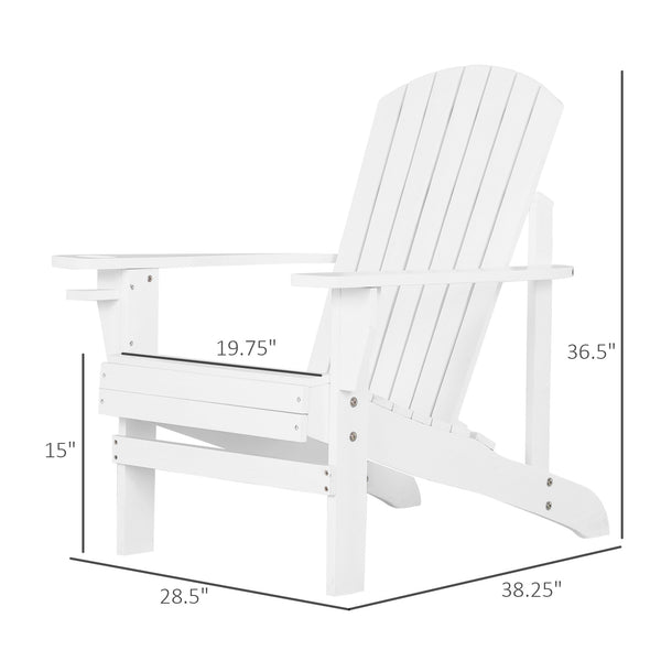 Classic Muskoka Adirondack Chair with Cup Holder, White