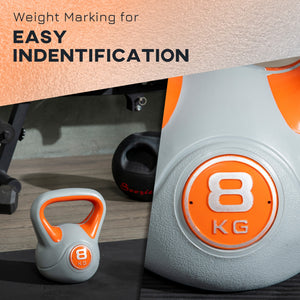 18 lb kettlebell with wide handle and stable base – Orange and gray