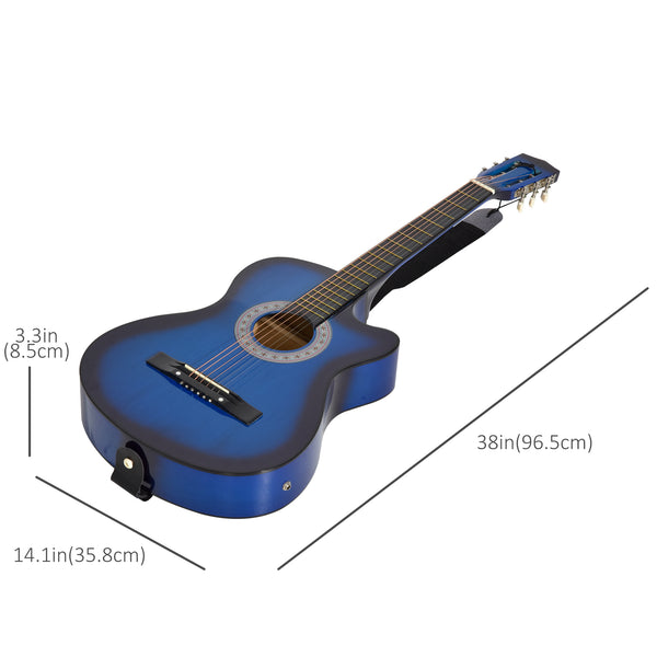 38 inch Classical Electro-Acoustic Guitar, Blue