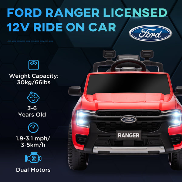 Ford Ranger 12V with rear storage, remote control, red