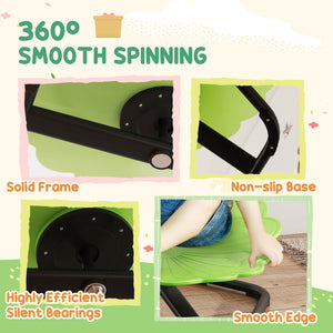 Flower-shaped swivel chair for children, green