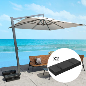 Set of 2 weight bags for parasol base, black 