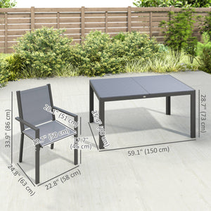7-piece outdoor dining set with rectangular table