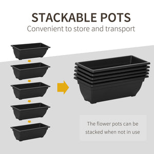 5-tier raised planter with 5 plant trays, black