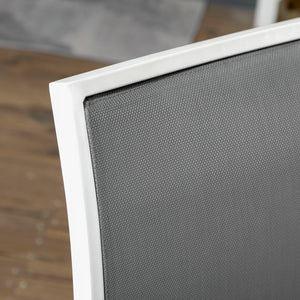 7 Piece Outdoor Dining Set with 6 Stacking Chairs, White