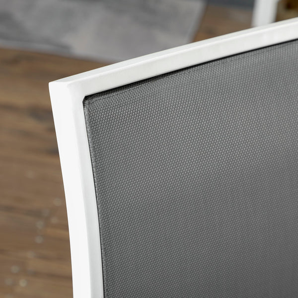 7 Piece Outdoor Dining Set with 6 Stacking Chairs, White