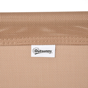 Folding outdoor chair with armrests and elastic backrest, beige