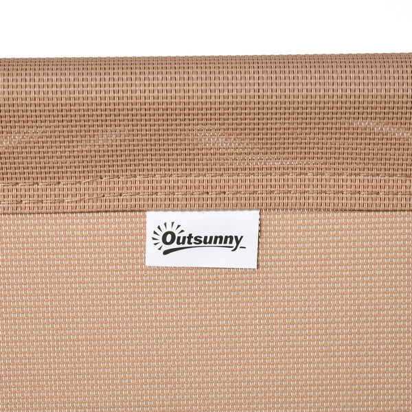 Folding outdoor chair with armrests and elastic backrest, beige