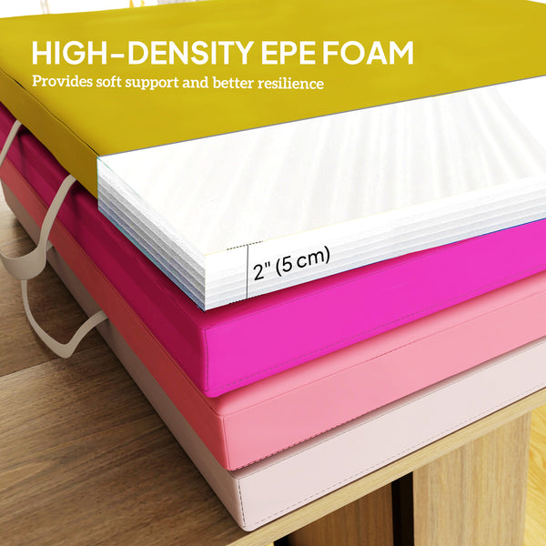 2.4m Folding Gymnastics Mat with Carry Handles, Yellow and Pink