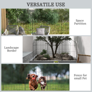 Set of 4 decorative fence panels, black