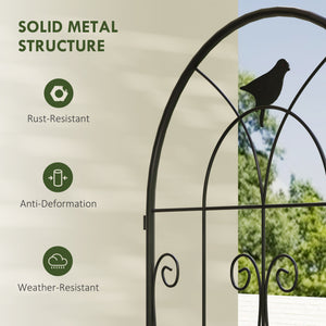 Set of 2 metal garden trellises, black