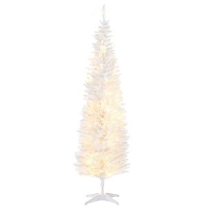 6ft White Artificial Christmas Tree with Warm White LED Lights