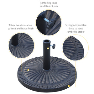 Decorative resin round parasol stand, 14 kg, bronze, 48 cm