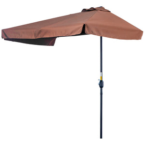 7.5-foot half-round parasol, cafe 