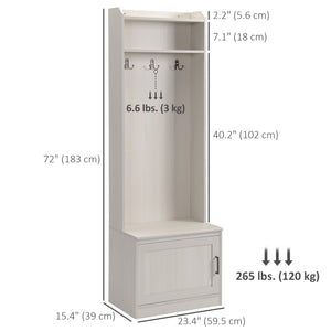 Modern entryway furniture with shoe storage bench, white 