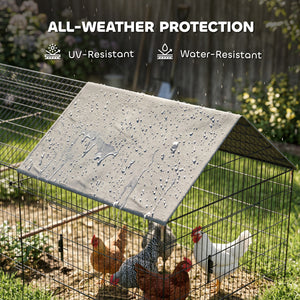 Metal chicken coop with water-resistant and anti-UV cover for 4 to 6 chickens