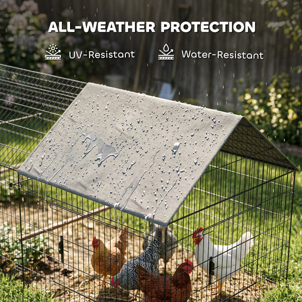 Metal chicken coop with water-resistant and anti-UV cover for 4 to 6 chickens