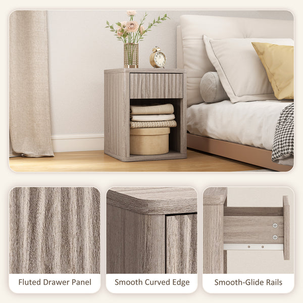 Ensemble de 2 tables de chevet modernes, grises