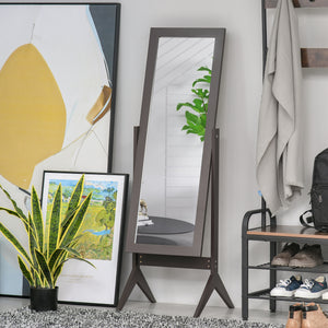 Full-length floor mirror with 2-position adjustable angle