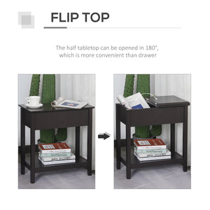 Side table with folding top, dark coffee