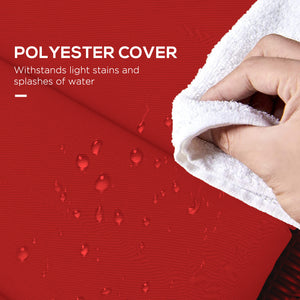 Replacement lounge chair cushion with headrest and ties, wine red