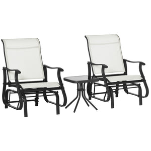 3-piece rocking bistro set, cream white