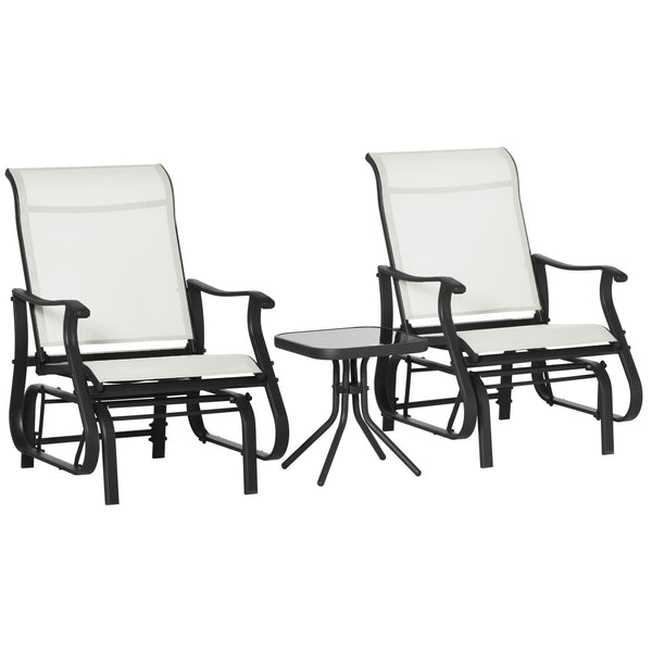 3-piece rocking bistro set, cream white