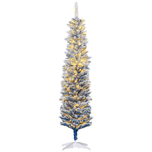 6ft Pre-Lit Frosted Artificial Christmas Trees