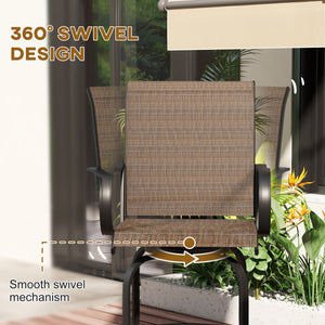 Set of 2 outdoor bar stools, brown