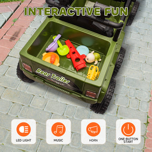 12V electric car with remote control, dark green