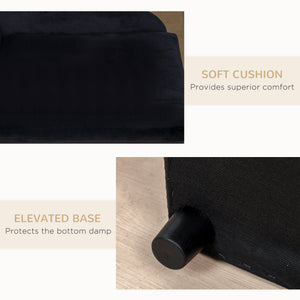 Sofa bed with integrated storage, black
