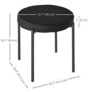 Set of 4 modern stackable stools with metal legs, black