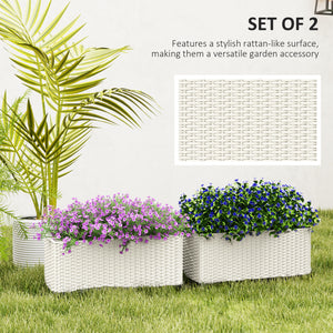 Set of 2 hanging flower pots, white