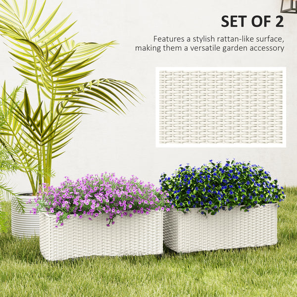 Set of 2 hanging flower pots, white